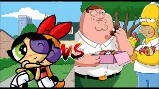 MUGEN Request 819: Blossom and Buttercup VS Homer X and Peter Griffin
