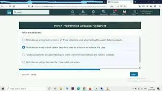 Pass your LinkedIn Python Programming Assessment || 91/100 scored | Top Rank-99% || First Attempt