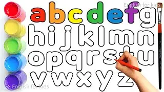 Alphabet, ABC song, abcd, a to z, Kids rhymes, collection for writing along dotted lines for toddler