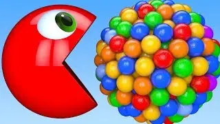 Learn Colors with PACMAN and IceCream Cone Truck Surprise Toy Farm Street Vehicle for Kid Children