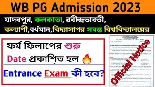 WB pg admission 2023।Ma Msc Mcom admission 2023।official notice।Ju Rbu Cu KU NBU BU pg admission
