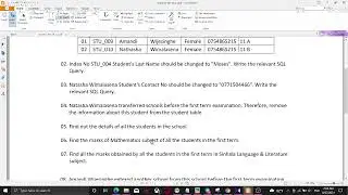 Data Base Task 19 |Use Query Statement to Enter, Modify, Delete, Search data|Java Institute