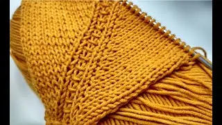 Simple raglan line with knitting needles 