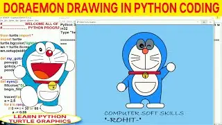 DORAEMON DRAWING IN PYTHON PROGRAMMING | PYTHON TURTLE GRAPHICS | LEARN PYTHON PROGRAMMING