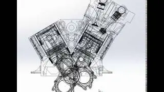 V12 Engine Wireframe for 6/13