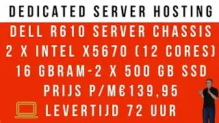 Dedicated server hosting Dell R610 Server chassis 2 X Intel X5670