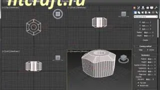 Creating 3d model of screw nut model by keyboard input of parameters.