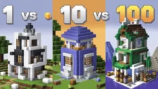 Construyo una Casa en Minecraft en 1 Min vs 10 Min vs 100 Min 😱 ¡Mira lo que Logré! 🔥