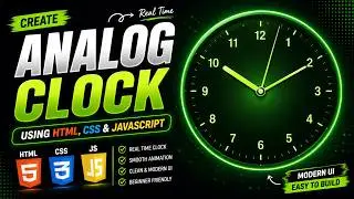 Create Analog Clock using HTML CSS & JavaScript 🕒✨
