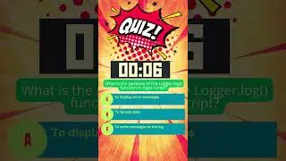 What is the purpose of the Logger.log() function in Apps Script? #excelquiz