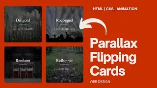 Beautiful Parallax Card Flip Animation On Hover Using HTML CSS | Web Design