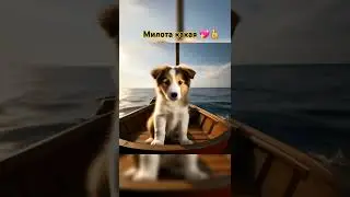 Щенок милашка на море едет 👍😍#нейросеть #doglover #shorts