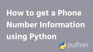 How to get a Phone Number information using Python | INFY TECH