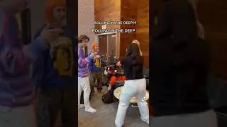 Alexander Stewart and his friends singing rolling in the deep by adele