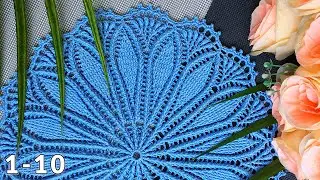 Crochet doily, Carolina, 1-10