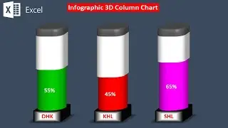 Infographic 3D Column Chart in Microsoft Excel ll Bangla Tutorial