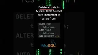 Delete all data in MySQL table & reset auto-increment 