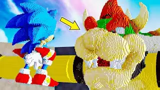Driving SONIC CARS into GIANT BOWSER in Teardown!