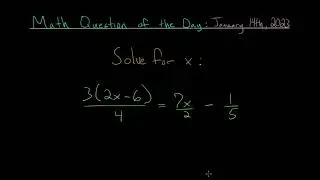 Math Question of the Day: January 14th, 2023