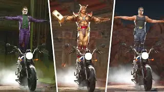 Mortal Kombat 11 - All Characters Do Stunts On Motorcycle (All Perform Terminator Friendship)