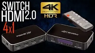 Switch HDMI 2.0 4 Portas 4k HDR ARC com controle