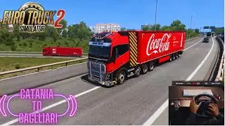 Catania to Caglliari || Transporting Sawdust Panel || Euro Truck Simulator with Logitech G29