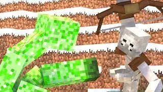 The Mutant Skeleton VS The Mutant Creeper! MOB VS MOB! PART IV [ Minecraft Animation ]