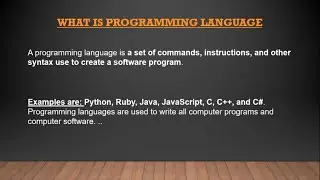 What Is Programming Language || Syntax Of Programming Language || Java | Python | C | C++ |