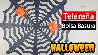 🕸 Cómo hacer una TELARAÑA con una bolsa de basura ¡Fácil!
