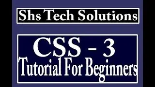 CSS3 | Css3 Tutorial | Css3 Tutorial For Beginners - 01
