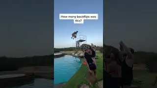 How many flops was this? It is CRAZY!! #flips #backflip #pool
