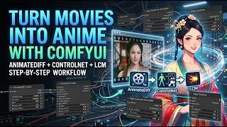 How to convert movie to anime video using ComfyUI, AnimateDiff, ControlNet and LCM