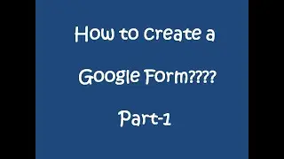 How to create online exam paper in google forms-Part1