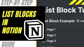 LIST BLOCKS IN NOTION | How to Create and Use List Blocks in Notion Tutorial