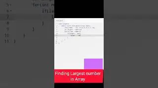 Largest number in Array 