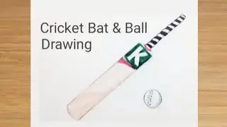 How to draw a Cricket Bat and Ball | Bat Ball drawing step by step . (Easy Draw)