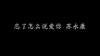 忘了怎么说爱你 苏永康 (歌词版)