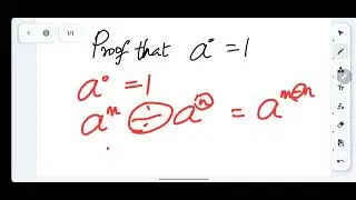 Proof that a° = 1
