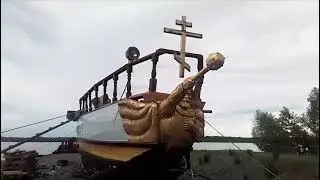 Казачий струг Атаман Ермак в Камне на Оби... Работы на струге.  Судовой журнал 06.06.2024г.