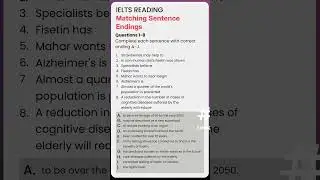 IELTS Reading Matching Sentence Endings | IELTS Reading Tips 