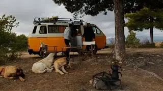 WE CAMPED WITH A CARAVAN, WHICH EVERYONE WAS CURIOUS ABOUT, WE PREPARED ISKENDER KEBAB