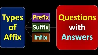 (Lecture-13), Types of Affix: Prefix, Suffix and Infix...Questions with Answers