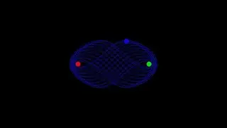 Three-Body Problem Simulation, Two Fixed Masses, Stable System | Gravity | Physics Simulations