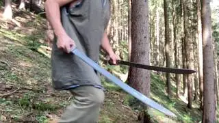 Two heavy training shashka sabres