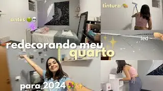 redecorando meu quarto para 2024 + tour #1 ✨🎨