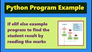 Python if elif else example program to find student result of 5 subjects  
