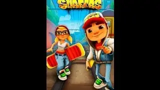 Играю в Subway Surf(Первый рекорд 6930)