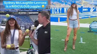 Sydney McLaughlin-Levrone juggling at Kentucky football game before being inducted into Hall of Fame