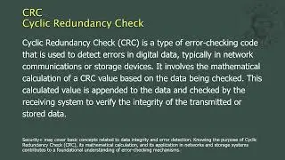 CRC - Cyclic Redundancy Check