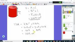 volume and surface area of cylinders